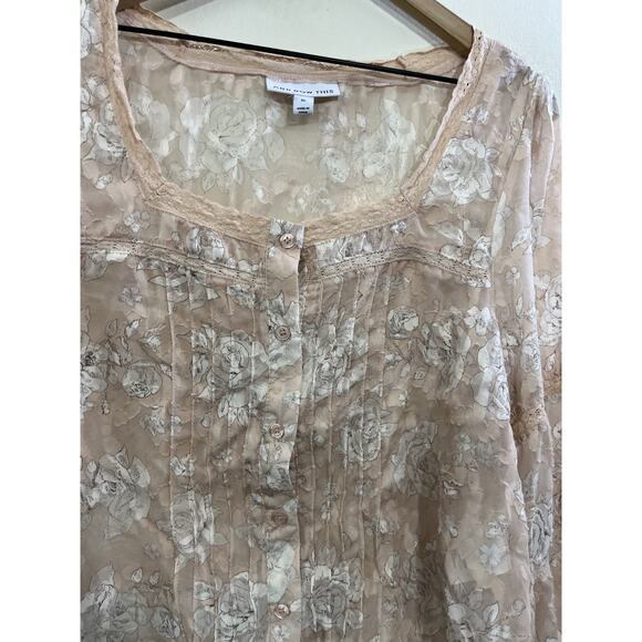 Romantic Victorian Regency Fairy Coquette Dainty Floral Top XL Cottage Parisian - Picture 3 of 13